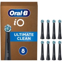 Oral-B iO Ultimate Clean Replacement Brush Heads Black 8 Τεμάχια - Ανταλλακτικές Κεφαλές Βουρτσίσματος για Βαθύ & Επαγγελματικό Καθαρισμό των Δοντιών σε Μαύρο Χρώμα