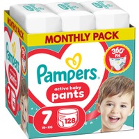 Pampers Active Baby Pants Monthly Pack Νο7 (15+kg) Πάνες Βρακάκι 128 Τεμάχια - 