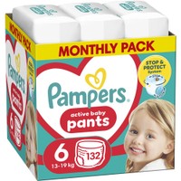 Pampers Active Baby Pants Monthly Pack Νο6 (13-19kg) Πάνες Βρακάκι 132 Πάνες