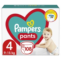Pampers Pants No4 (9-15kg) Πάνες Βρακάκι 108 πάνες