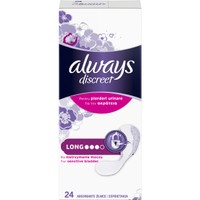 Always Discreet Long for Sensitive Bladder 24 Τεμάχια - Σερβιετάκια Μεγάλου Μεγέθους για την Ακράτεια