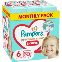Pampers Premium Care Pants Monthly Pack No6 (13-19kg) Πάνες Βρακάκι 93 Πάνες - 