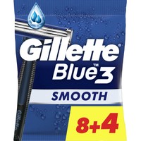 Gilette Promo Blue3 Smooth Disposable Razors 12 Τεμάχια - Ανδρικά Ξυραφάκια Μίας Χρήσης με 3 Λεπίδες για Απαλό Ξύρισμα Έως & 120 Φορές