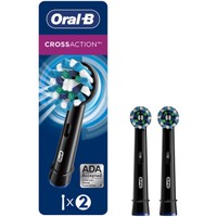 Oral-B Pro Cross Action Electric Toothbrush Head Black Replacement 2 Τεμάχια - Ανταλλακτικές Κεφαλές Ηλεκτρικής Οδοντόβουρτσας για Αφαίρεση της Πλάκας, Προστασία των Ούλων