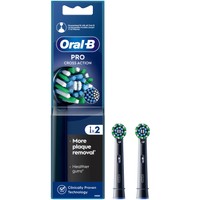 Oral-B Pro Cross Action Electric Toothbrush Head Black Replacement 2 Τεμάχια - Ανταλλακτικές Κεφαλές Ηλεκτρικής Οδοντόβουρτσας για Αφαίρεση της Πλάκας, Προστασία των Ούλων