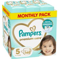 Pampers Premium Care Monthly Pack No5 (11-16kg) 148 Τεμάχια (2x74 Τεμάχια) - 