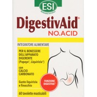 Esi DigestivAid No Acid 60 Chew.tabs - Συμπλήρωμα Διατροφής με Εκχύλισμα Παπάγιας, Γλυκόριζας & Ανθρακικού Ασβέστιού για Ουδετεροποίηση οξέων & Βελτιωμένη Πέψη Μετά τα Γεύματα με Γεύση Γλυκόριζας & Μάραθου
