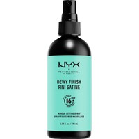Nyx Professional Makeup Dewy Finish Setting Spray 180ml - Σταθεροποιητικό Μακιγιάζ με Σατινέ Αποτέλεσμα & Διάρκειας Μέχρι 16 Ώρες