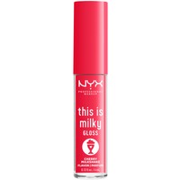 NYX Professional Makeup This Is Milky Lip Gloss Milkshake Flavor 4ml - Cherry Milkshake - Lip Gloss με Κρεμώδη Υφή & Έντονη Λάμψη με Γεύση Milkshake