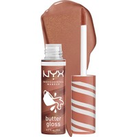 Nyx Professional Makeup Butter Gloss 8ml - 02 Hot Cocoa Swirl - Απαλό Λαμπερό Lip Gloss Δύο Αποχρώσεων για Τέλειο Χριστουγεννιάτικο Look