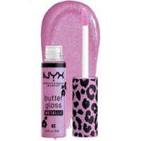 Nyx Professional Makeup Party Animals Bling Metallic Lip Butter Gloss 8ml - 02 Violet Vixen - Χειλιών με 'Εντονη Μεταλλική Λάμψη & Μη Κολλώδης Σύνθεση 8ml