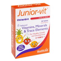 Health Aid Junior-Vit 30tabs - Συμπλήρωμα Διατροφής Πολυβιταμινών για Παιδιά σε Μασώμενες Ταμπλέτες