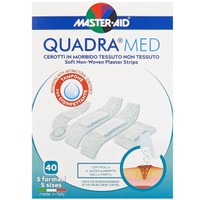 Master Aid Quadra Med Soft Non-Woven Plaster Strips 40 Τεμάχια - Αυτοκόλλητο Επίθεμα Έξτρα Αεριζόμενο & σε Διάφορα Μεγέθη