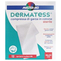 Master Aid Dermatess Sterile Cooton Gauze Swab 18x40cm 12 Τεμάχια - Αποστειρωμένη Γάζα με Υδρόφιλο Βαμβάκι