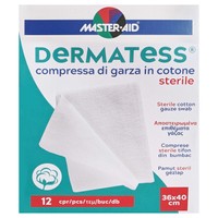 Master Aid Dermatess Sterile Cooton Gauze Swab 36x40cm 12 Τεμάχια - Αποστειρωμένη Γάζα με Υδρόφιλο Βαμβάκι