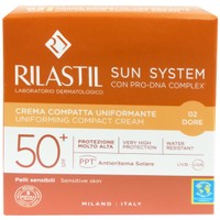 Rilastil Sun System Uniforming Compact Cream Spf50+, 10g - 02 Dore - Αντηλιακή Κρέμα Προσώπου Πολύ Υψηλής Προστασίας με Χρώμα για Ομοιόμορφη Κάλυψη