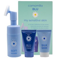 Camomilla Blu Promo Soft Mousse 100ml & Blu Cream 30ml & Silk Mask 30ml - Αφρός Καθαρισμού Προσώπου & Κρέμα Προστασίας & Επανόρθωσης & Μάσκα Προσώπου για Θρέψη & Ενυδάτωση