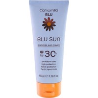 Camomilla Blu Glow Effect Spf30 Shimmer Sun Cream 100ml - Αντηλιακή Κρέμα Σώματος Υψηλής Προστασίας με Χρυσό Shimmer που Αναδεικνύει Φυσικά το Μαύρισμα & Χαρίζει Άμεση Λάμψη