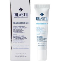 Rilastil Progression (+) Uniforming Anti-Wrinkle Eye Contour Cream 15ml - Αντιρυτιδική Κρέμα Ματιών για Πρήξιμο & Μαύρους Κύκλους