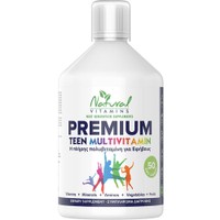 Natural Vitamins Premium Teen Multivitamin 500ml - Συμπλήρωμα Διατροφής Φόρμουλας Πολυβιταμινών, Μετάλλων & Εκχυλίσματος Βοτάνων σε Πόσιμο Υγρό για Εφήβους Κατά της Κούρασης & Κόπωσης για την Ενίσχυση του Ανοσοποιητικού & του Μεταβολισμού με Γεύση Πορτοκάλι