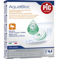 Pic Solution Aquabloc Waterproof Post-Op Plaster 5 Τεμάχια - 10cm x 8cm - Αδιάβροχο Αυτοκόλλητο Μετεγχειρητικό Επίθεμα με Ειδικό Αντιβακτηριακό Μαξιλαράκι