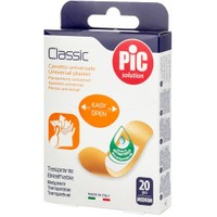 Pic Solution Classic Universal Breathable Medium Plaster 20 Τεμάχια - Αυτοκόλλητα Επιθέματα Γενικής Χρήσης με Αντιβακτηριακό Μαξιλαράκι
