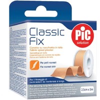 Pic Solution Classic Fix Fabric Spool Plaster 1 Τεμάχιο - 2.5cm x 5m - Αυτοκόλλητο Επιδεσμικό Ρολό Λευκοπλάστη από Ύφασμα