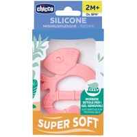 Chicco Silicone Teether Super Soft 2m+ Ιγκουάνα 1 Τεμάχιο - Ροζ - Πολύ Μαλακός Κρίκος Οδοντοφυΐας Σιλικόνης, Ανακουφίζει τα Ευαίσθητα Ούλα του Μωρού