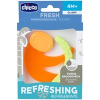 Chicco Refreshing Teether with Ergonomic Shape 4m+, 1 Τεμάχιο - Πορτοκαλί - Δροσιστικός Κρίκος Οδοντοφυίας με Εργονομική Λαβή που Ανακουφίζει τα Ούλα του Μωρού