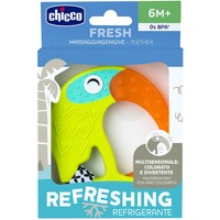 Chicco Funny Refreshing Teether 6m+ Tucan 1 Τεμάχιο - Δροσιστικός Κρίκος Οδοντοφυίας που Διεγείρει τις Αισθήσεις & Δροσίζει τα Ούλα του Μωρού