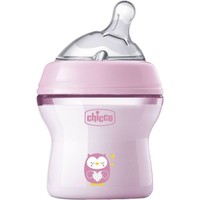 Chicco Natural Feeling Plastic Bottle 0m+ 150ml, 1 Τεμάχιο - Ροζ - Πλαστικό Μπιμπερό με Σύστημα Κατά των Κολικών & Θηλή Σιλικόνης Αργής Ροής
