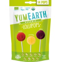YumEarth Organic Sour Lollipops 14 Τεμάχια - Βιολογικά Γλειφιτζούρια με Γεύση Κεράσι, Ξινόμηλο & Σταφύλι