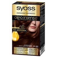 Syoss Oleo Intense Permanent Oil Hair Color Kit 1 Τεμάχιο - 3-82 Ακαζού Μαονί - Επαγγελματική Μόνιμη Βαφή Μαλλιών για Εξαιρετική Κάλυψη & Έντονο Χρώμα που Διαρκεί, Χωρίς Αμμωνία