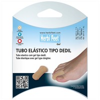 Herbi Feet Elastic Digital Cap with Gel Μπεζ 1 Τεμάχιο - Large - Κλειστός Ελαστικός Σωλήνας Δακτύλου