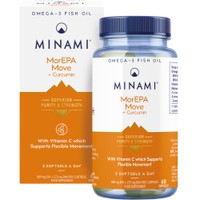 Minami MorEPA Move + Curcumin 60 Softgels - Συμπλήρωμα Διατροφής Πλούσιο σε Ω3 Λιπαρά Οξέα, Εκχύλισμα Κουρκουμά & Βιταμίνη C για την Καλή Υγεία των Αρθρώσεων, Ενίσχυση του Χόνδρου με Αντιοξειδωτική Δράση