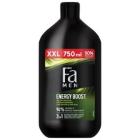 Fa Men Sport Energy Boost 3 in 1 Shower Gel for Body, Hair & Face 750ml - Ανδρικό Αναζοωγονητικό Αφρόλουτρο με Άρωμα Γκουαρανά & Τζινσενγκ για Σώμα, Μαλλιά & Πρόσωπο
