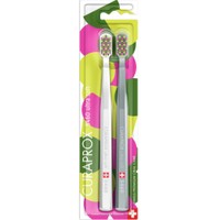 Curaprox CS 5460 Summer Edition Ultra Soft Toothbrush 2 Τεμάχια - Λευκό / Γκρι - Οδοντόβουρτσα με Πολύ Μαλακές, Πυκνές Ίνες & Καπάκι Προστασίας