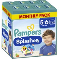 Σετ Pampers Splashers Disposable Swim Pants Monthly Pack No5-6 (14+kg) 80 Τεμάχια (8x10 Τεμάχια) - 