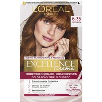 L'oreal Paris Excellence Creme Βαφή Μαλλιών 1 Τεμάχιο - 6.35 Ζεστό Καφέ - Μόνιμη Κρέμα - Βαφή με Τριπλή Προστασία & Κάλυψη των Λευκών