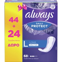 Always Promo Daily Protect Long Oudor Lock 68 Τεμάχια - Σερβιετάκια Μεγάλου Μεγέθους για Επιπλέον Κάλυψη