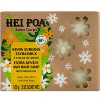 Hei Poa Extra Gentle & Rich Soap with Monoi Oil for Face - Body 100g - Φυτικό Σαπούνι Προσώπου - Σώματος με Έλαιο Monoi