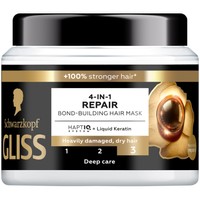 Schwarzkopf Gliss 4 in 1 Repair Bond-Building 400ml - Μάσκα Επανόρθωσης για Πολύ Ταλαιπωρημένα - Ξηρά Μαλλιά