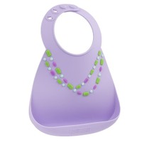 MakeMyDay Baby Bib Κωδ 70108, 1 Τεμάχιο - Lilac - W/Jewels - Σαλιάρα Σιλικόνης για Ηλικίες από 6 Μηνών