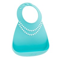 MakeMyDay Baby Bib Κωδ 70100, 1 Τεμάχιο - Tiffany Blue W/Pearls - Σαλιάρα Σιλικόνης για Ηλικίες από 6 Μηνών