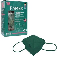 Famex Kids Mask FFP2 NR XXS 10 Τεμάχια - Πράσινο Σκούρο - Μάσκες Προστασίας μιας Χρήσης για Παιδιά 2 έως 5 Ετών 