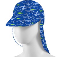 SlipStop Ocean Sharks UV Hat One Size Κωδ 83012, 1 Τεμάχιο - Παιδικό Καπέλο Παραλίας με Αντηλιακή Προστασία με Σχέδιο Καρχαρίες