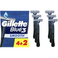 Gilette Promo Blue3 Smooth Disposable Razors 6 Τεμάχια - Ανδρικά Ξυραφάκια Μίας Χρήσης με 3 Λεπίδες για Απαλό Ξύρισμα