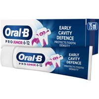 Oral-B Pro Junior 6-12 Years Toothpaste 75ml - Παιδική Οδοντόκρεμα με Κατάλληλη Περιεκτικότητα σε Φθόριο & Απαλή Γεύση Μέντας