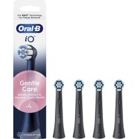 Oral-B iO Gentle Care Brush Heads Black 4 Τεμάχια - Ανταλλακτικές Κεφαλές Βουρτσίσματος για Απαλό & Επαγγελματικό Καθαρισμό των Ευαίσθητων Δοντιών & Ούλων σε Μαύρο Χρώμα