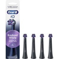 Oral-B iO Radiant White Brush Heads Black 4 Τεμάχια - Ανταλλακτικές Κεφαλές Βουρτσίσματος για Επαγγελματικό Καθαρισμό & Λευκότερα Δόντια σε Μαύρο Χρώμα